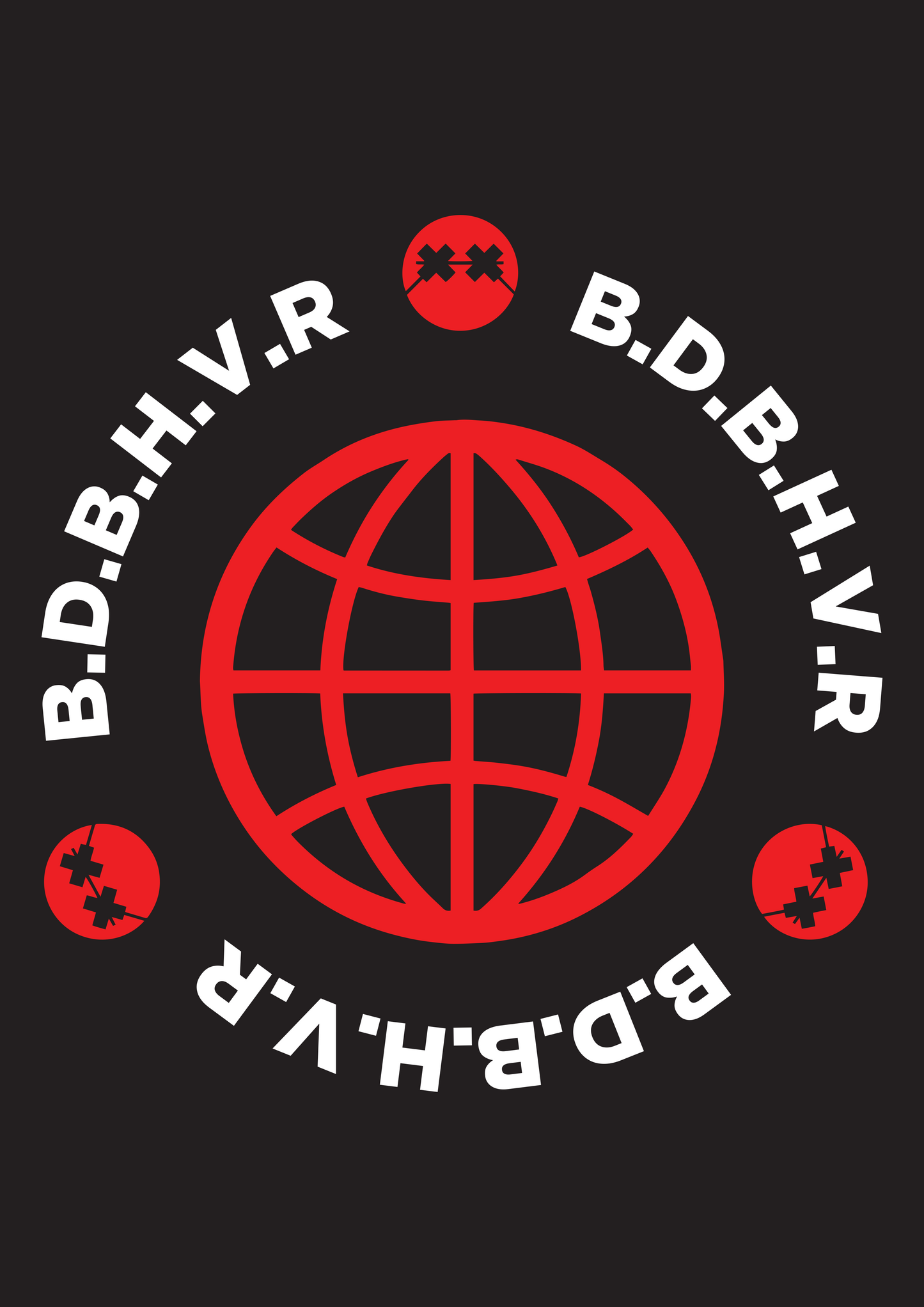 møji x B.D.B.H.V.R Globe Box Tee